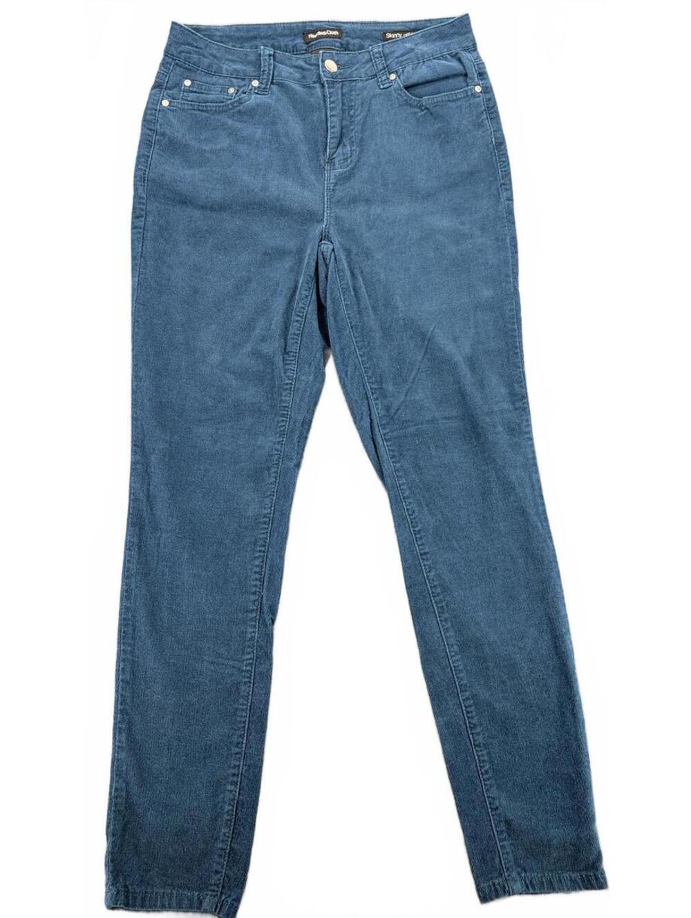 Skinny Ankle Corduroy Pants Size 8 Blue Cotton Spandex Needle & Cloth‎